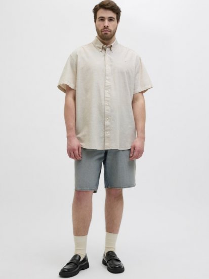 Jack & Jones Summer Shield Short Sleeve Shirt White Pepper - Košele - Košele 2XL-10XL