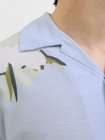 Jack & Jones Vira Marshall AOP Short Sleeve Shirt Skyway - Košele - Košele 2XL-10XL