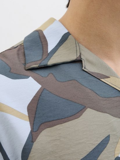 Jack & Jones Vira Marshall AOP Short Sleeve Shirt Silver Sage - Košele - Košele 2XL-10XL