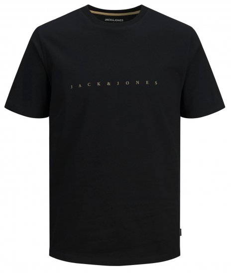 Jack & Jones JJFONT T-Shirt Black - Tričká - Nadrozmerné tričká - 2XL-14XL