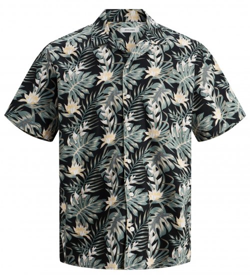 Jack & Jones JJCOASTAL RESORT Floral Shirt Black - Košele - Košele 2XL-10XL