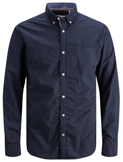 Jack & Jones JJDEAN LS Shirt Navy - Košele - Košele 2XL-10XL