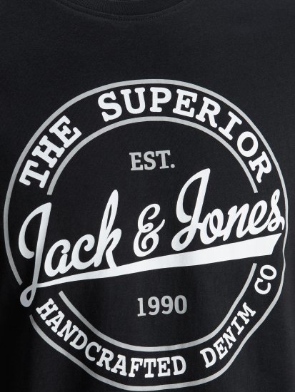 Jack & Jones JJBRAT T-Shirt Black - Tričká - Nadrozmerné tričká - 2XL-14XL
