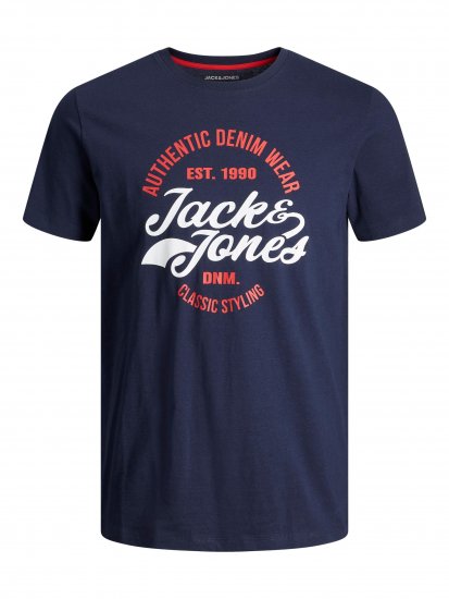 Jack & Jones JJBRAT T-Shirt Navy - Tričká - Nadrozmerné tričká - 2XL-14XL