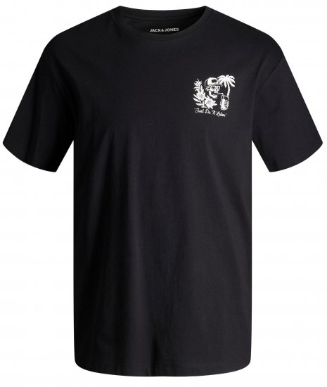 Jack & Jones JJCHILLER With Back Print Black - Tričká - Nadrozmerné tričká - 2XL-14XL