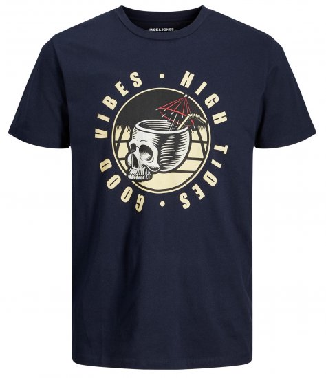 Jack & Jones JJEUSTACE T-Shirt Navy - Tričká - Nadrozmerné tričká - 2XL-14XL