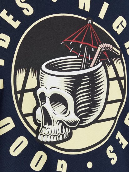 Jack & Jones JJEUSTACE T-Shirt Navy - Tričká - Nadrozmerné tričká - 2XL-14XL