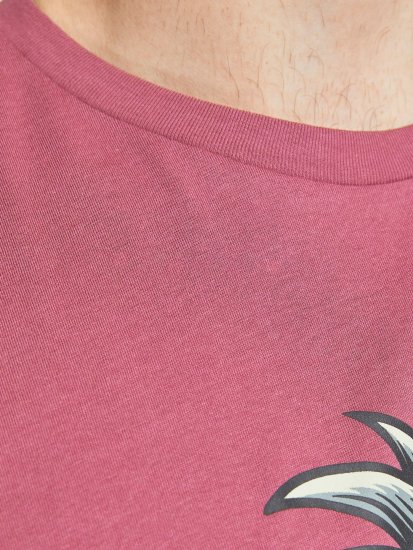 Jack & Jones JJEUSTACE T-Shirt Pink - Tričká - Nadrozmerné tričká - 2XL-14XL
