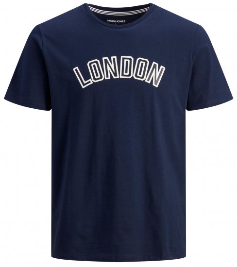Jack & Jones JJCITY T-Shirt Navy - Tričká - Nadrozmerné tričká - 2XL-14XL