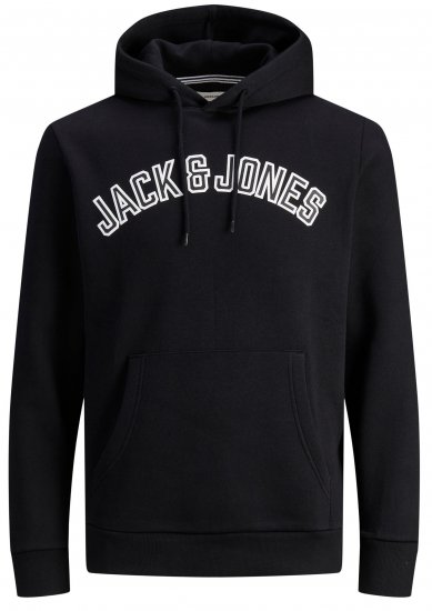 Jack & Jones JJCITY Hoodie Black - Mikiny & mikiny bez kapucne - Mikiny & Mikiny s Kapucňou 2XL-12XL