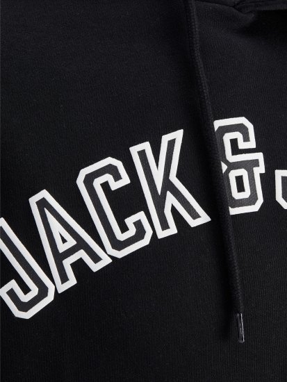 Jack & Jones JJCITY Hoodie Black - Mikiny & mikiny bez kapucne - Mikiny & Mikiny s Kapucňou 2XL-12XL