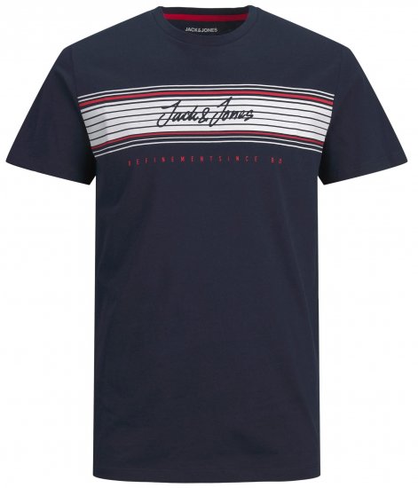 Jack & Jones JJLEO T-shirt Navy - Tričká - Nadrozmerné tričká - 2XL-14XL