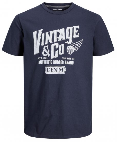 Jack & Jones JJAARON T-Shirt Navy - Tričká - Nadrozmerné tričká - 2XL-14XL