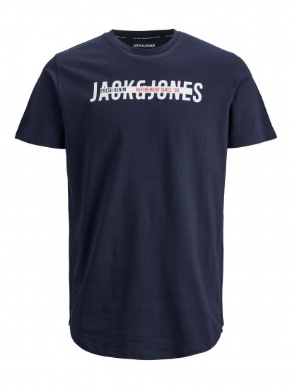 Jack & Jones JJTEO T-Shirt Navy - Tričká - Nadrozmerné tričká - 2XL-14XL