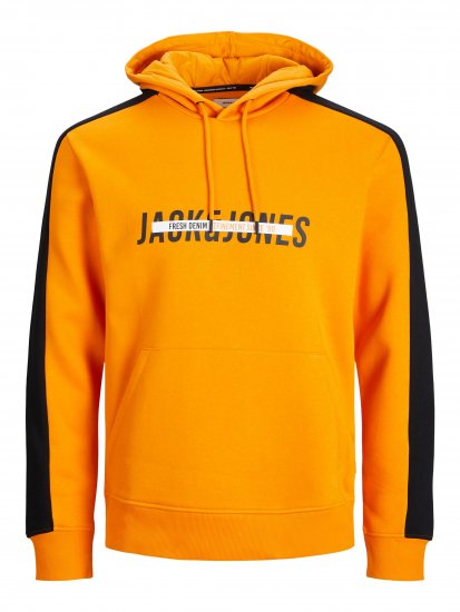 Jack & Jones JJCUT SWEAT Hoodie Orange - Mikiny & mikiny bez kapucne - Mikiny & Mikiny s Kapucňou 2XL-12XL