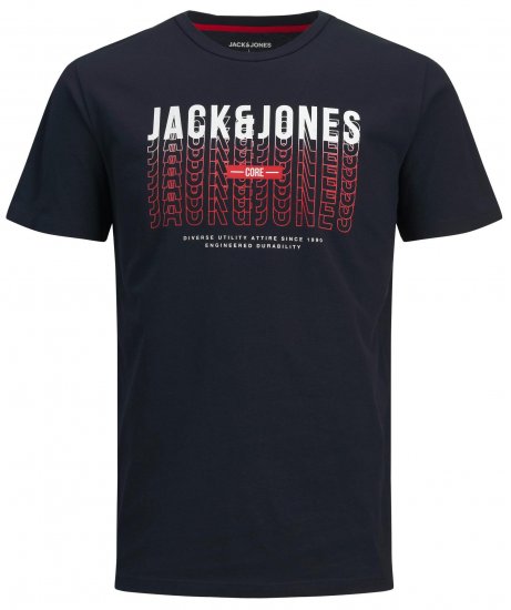Jack & Jones JJCYBER T-Shirt Navy - Tričká - Nadrozmerné tričká - 2XL-14XL