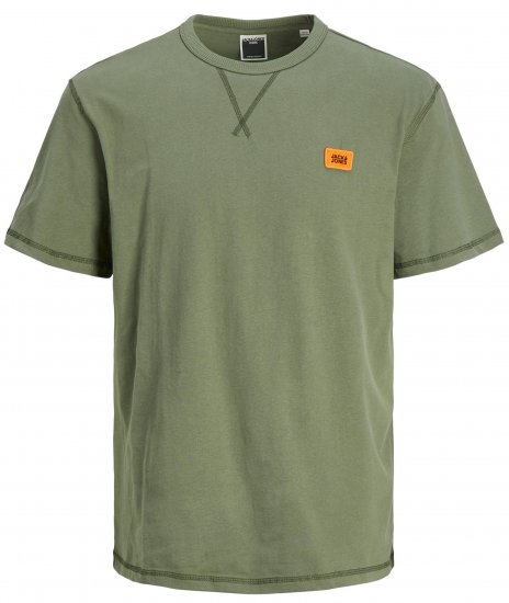 Jack & Jones JCOCLASSIC WAFFLE BADGE TEE Green - Tričká - Nadrozmerné tričká - 2XL-14XL