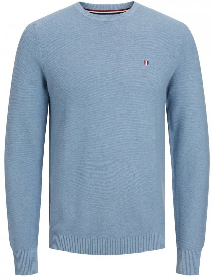 Jack & Jones JPRBLUROY Knitted Sweater Faded Denim - Mikiny & mikiny bez kapucne - Mikiny & Mikiny s Kapucňou 2XL-12XL