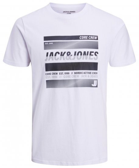 Jack & Jones JCOARC T-Shirt White - Tričká - Nadrozmerné tričká - 2XL-14XL