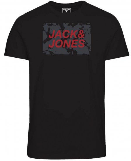 Jack & Jones JCOLAUGE T-Shirt Black - Tričká - Nadrozmerné tričká - 2XL-14XL