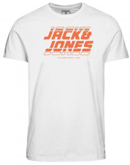 Jack & Jones JCOELLIOT T-Shirt White - Tričká - Nadrozmerné tričká - 2XL-14XL
