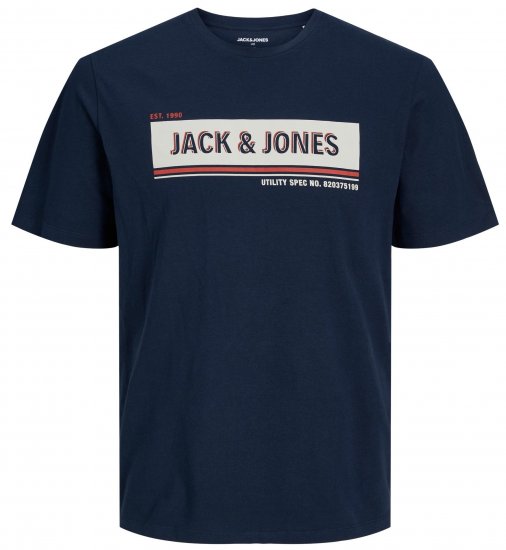 Jack & Jones JCOADAM T-Shirt Navy - Tričká - Nadrozmerné tričká - 2XL-14XL