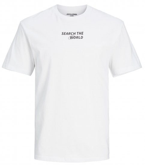 Jack & Jones JCOEDTN T-Shirt White - Tričká - Nadrozmerné tričká - 2XL-14XL