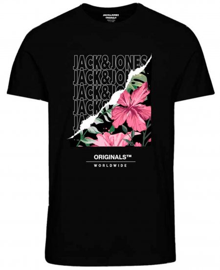 Jack & Jones JORBOOSTER T-Shirt Black - Tričká - Nadrozmerné tričká - 2XL-14XL