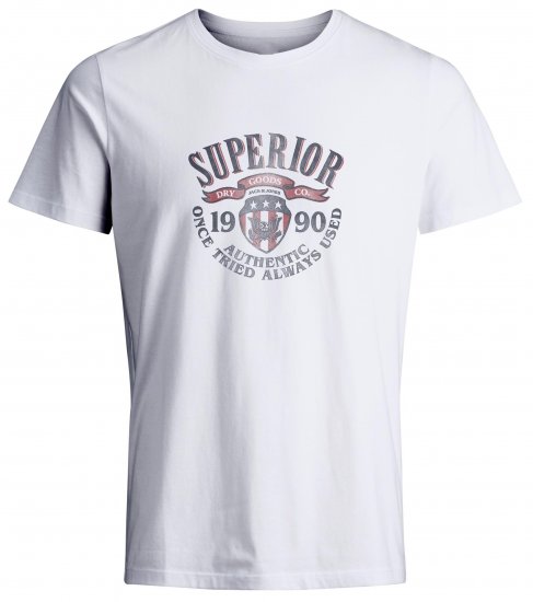 Jack & Jones JPRBLU Vintage T-shirt White - Tričká - Nadrozmerné tričká - 2XL-14XL