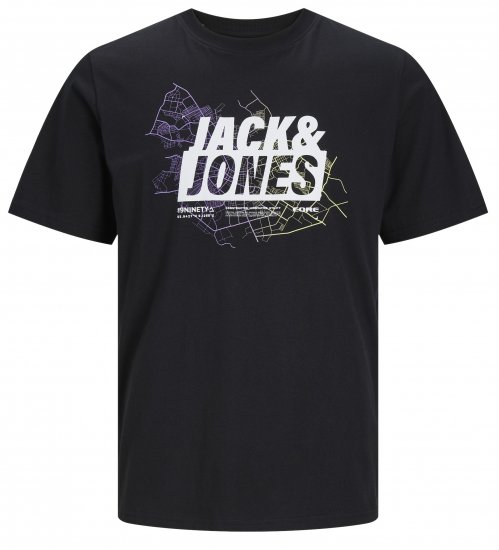 Jack & Jones JCOMAP LOGO T-Shirt Black - Tričká - Nadrozmerné tričká - 2XL-14XL