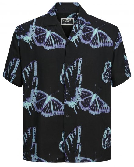 Jack & Jones JCOJEFF AOP Resort Shirt Black - Košele - Košele 2XL-10XL