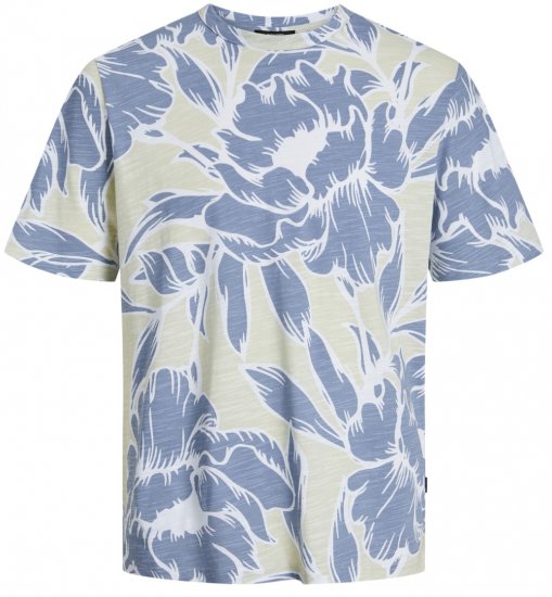 Jack & Jones JPRBLAPALMA AOP T-Shirt Green Tint - Tričká - Nadrozmerné tričká - 2XL-14XL