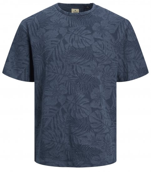Jack & Jones JPRBLUNAEL T-Shirt Dark Denim - Tričká - Nadrozmerné tričká - 2XL-14XL
