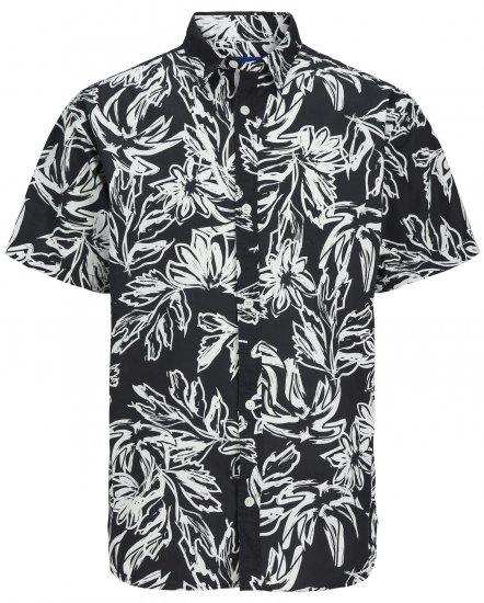 Jack & Jones JORLAFAYETTE AOP Short Sleeve Shirt Black - Košele - Košele 2XL-10XL