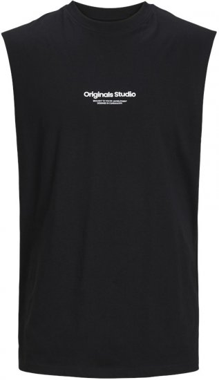 Jack & Jones VESTERBRO Sleeveless T-Shirt Black - Tričká - Nadrozmerné tričká - 2XL-14XL