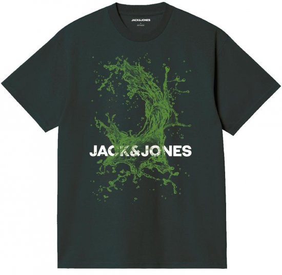 Jack & Jones JCOOCEAN SPLASH T-Shirt Black - Tričká - Nadrozmerné tričká - 2XL-14XL