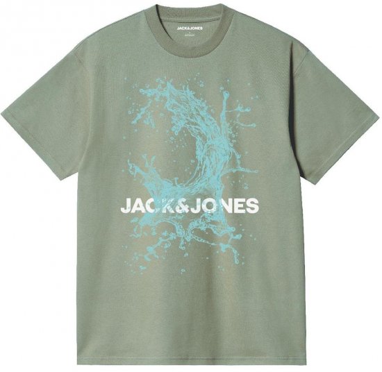 Jack & Jones JCOOCEAN SPLASH T-Shirt Desert Sage - Tričká - Nadrozmerné tričká - 2XL-14XL