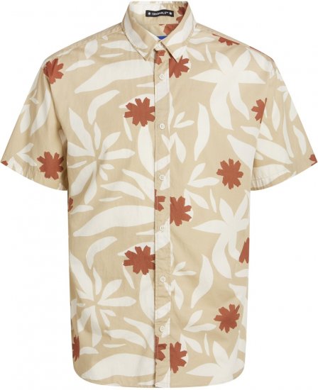 Jack & Jones JORJOSHUA ARUBA Shirt Buttercream - Košele - Košele 2XL-10XL