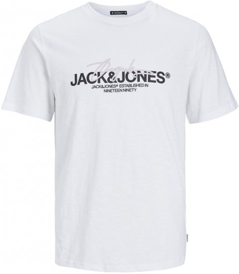 Jack & Jones JORARUBA BRANDING TEE SS CREW NECK Bright White - Tričká - Nadrozmerné tričká - 2XL-14XL