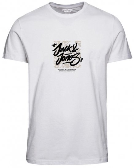 Jack & Jones JORSEQUOIA T-Shirt Bright White - Tričká - Nadrozmerné tričká - 2XL-14XL