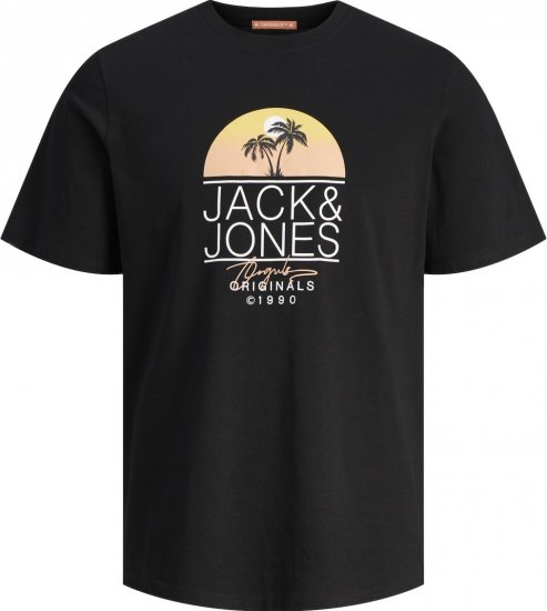 Jack & Jones JORCASEY T-Shirt Crew Neck Black - Tričká - Nadrozmerné tričká - 2XL-14XL
