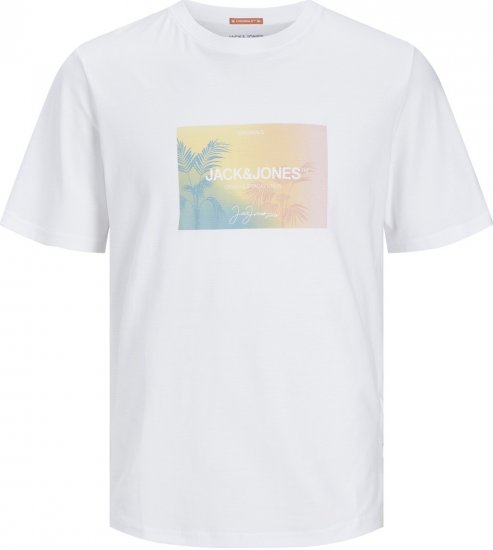 Jack & Jones JORARUBA Sunset Branding T-shirt White - Tričká - Nadrozmerné tričká - 2XL-14XL