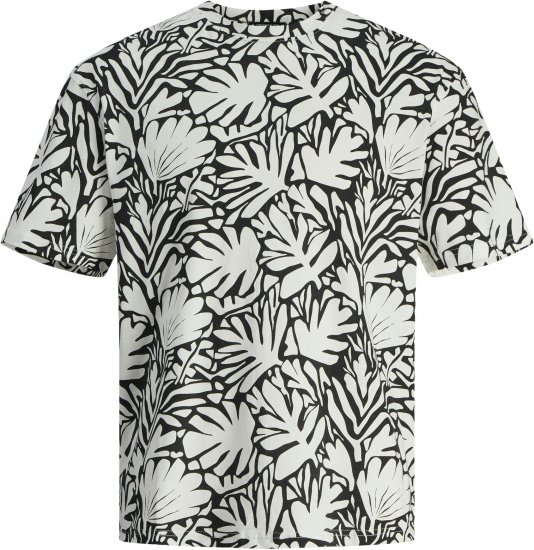 Jack & Jones JORMARBELLA T-Shirt Cloud Dancer/Black - Tričká - Nadrozmerné tričká - 2XL-14XL