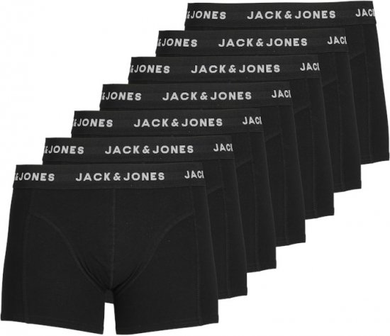 Jack & Jones HUEY Trunks 7-Pack Black - Spodná bielizeň - Spodné Prádlo 2XL-8XL
