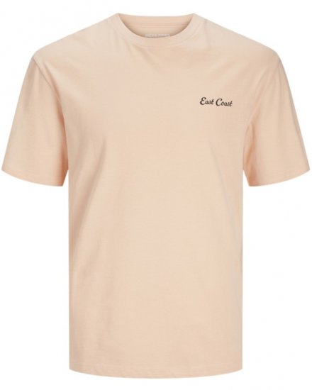 Jack & Jones Zekiel Crew Neck T-Shirt Peach Parfait - Tričká - Nadrozmerné tričká - 2XL-14XL