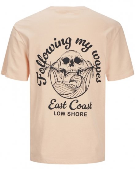 Jack & Jones Zekiel Crew Neck T-Shirt Peach Parfait - Tričká - Nadrozmerné tričká - 2XL-14XL