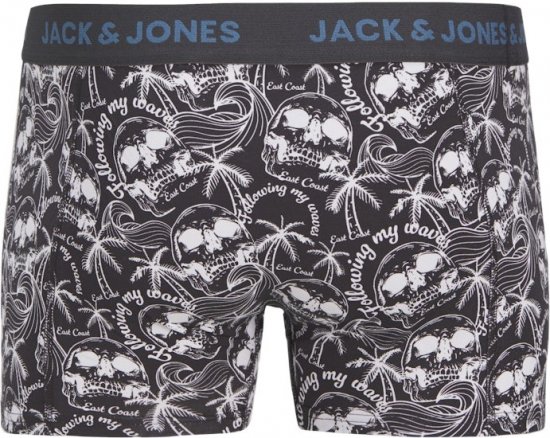Jack & Jones Damon Skull Trunks 3-Pack Black - Spodná bielizeň - Spodné Prádlo 2XL-8XL