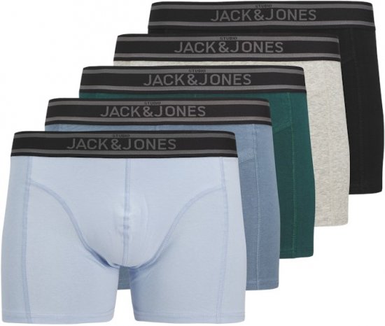 Jack & Jones Kyle Solid Trunks 5-Pack Deep Teal - Spodná bielizeň - Spodné Prádlo 2XL-8XL