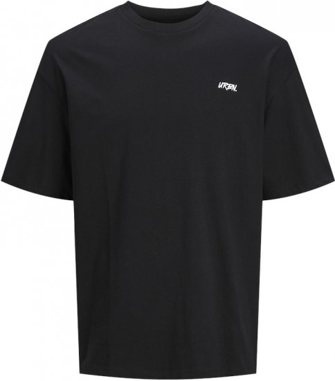 Jack & Jones Script Bradley Crew Neck T-Shirt Black - Tričká - Nadrozmerné tričká - 2XL-14XL