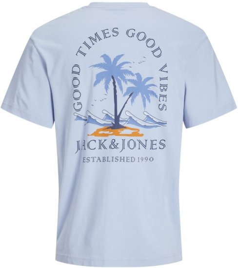 Jack & Jones Summer Vibes Crew Neck T-Shirt Chambray Blue - Tričká - Nadrozmerné tričká - 2XL-14XL